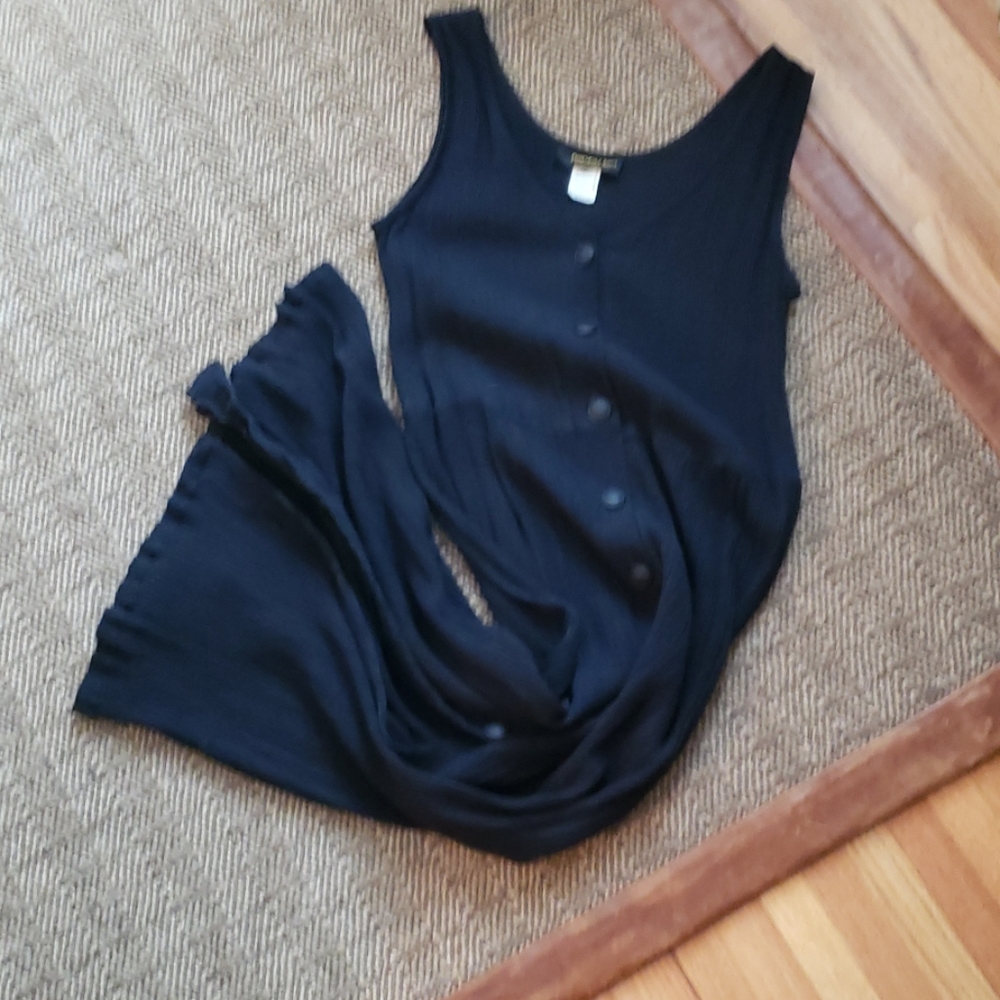 Button front gauzy dress